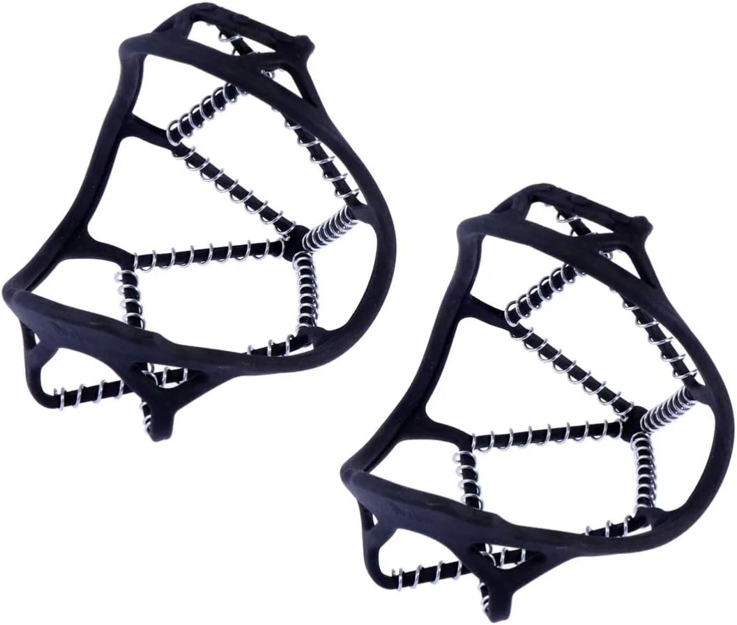 Garneck 1 Pair Climbing Shoe Covers Climbing Spikes Grips Walking Crampons Snow Spikes Snow Traction Ice Grips Shoe Spikes Anti-Slip Ice Gripper Walk Traction Anti-Slip Clip Winter