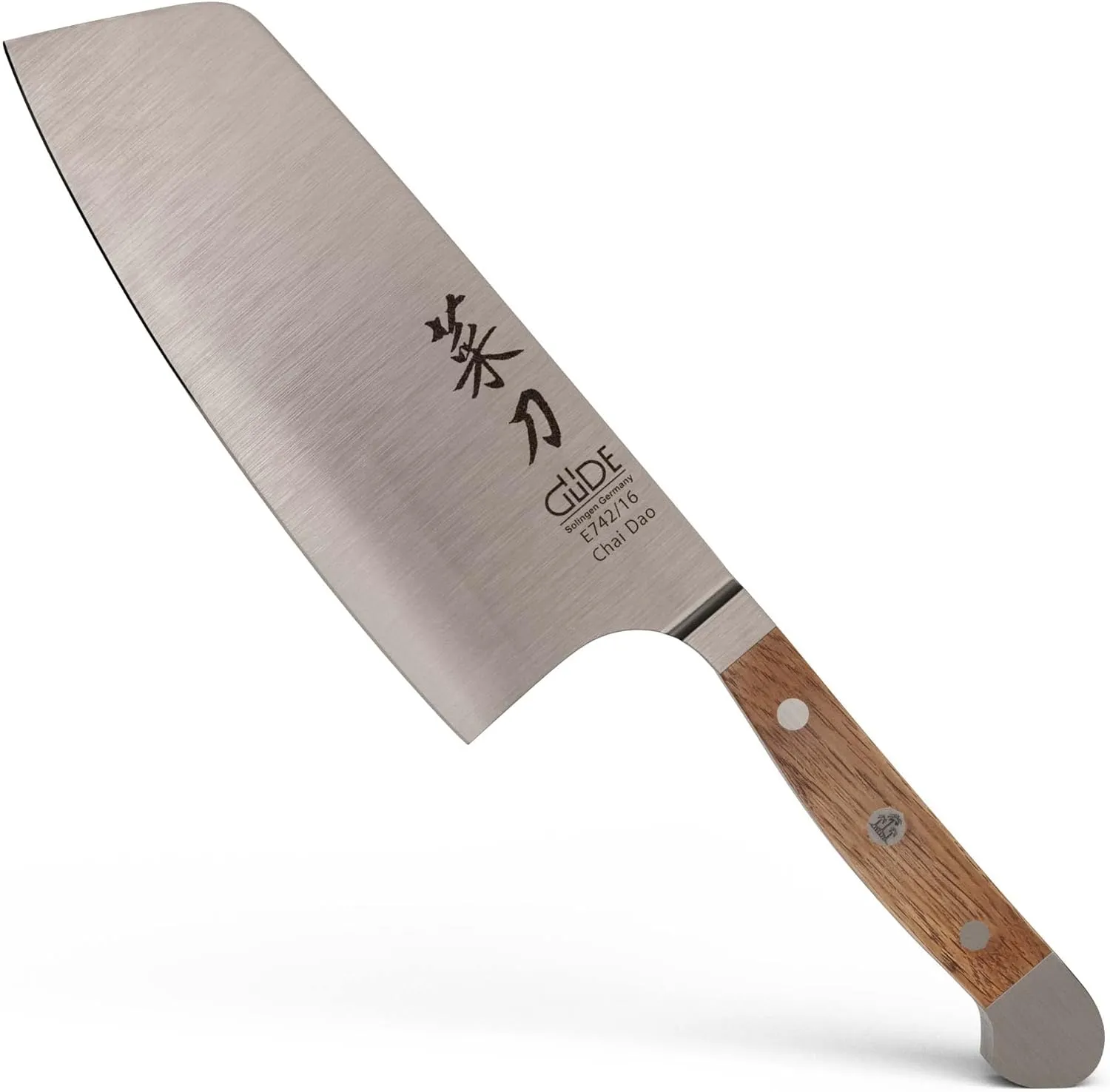 Güde Alpha Barrel Oak Series - 6 1/4" Chai Dao Knife - Made in Solingen, Germany Since 1910 - Rare Oak Wood, Over 80 Years Old.