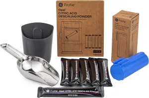 GE Profile Opal Upgrade Kit for Nugget Ice Maker, Includes Stainless Steel Scoop   Magnetic Holder, Scale Inhibiting Filter, Descaling 6 Pack Powder Kit