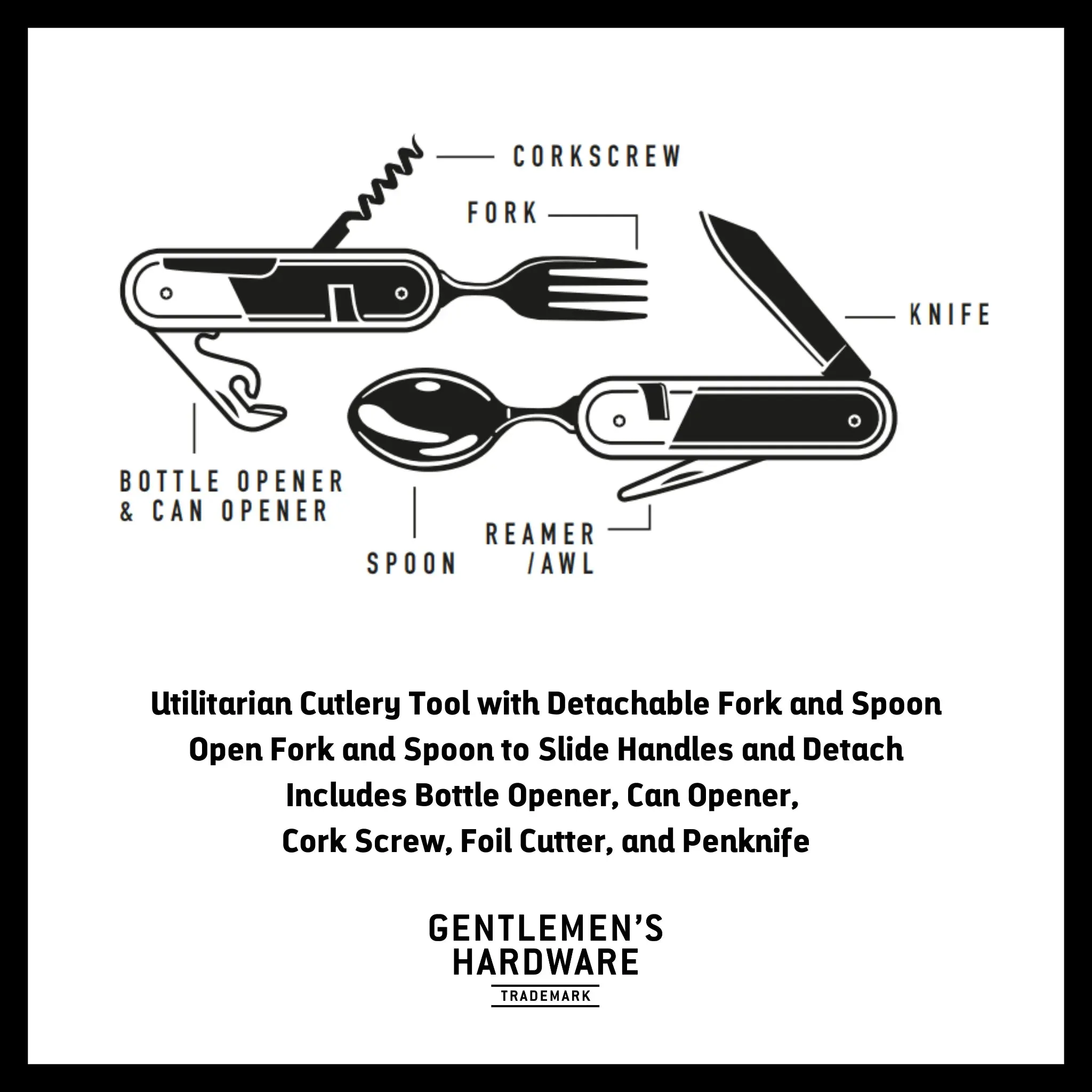 Gentlemen's Hardware | Camping Cutlery Utensil Multi Tool