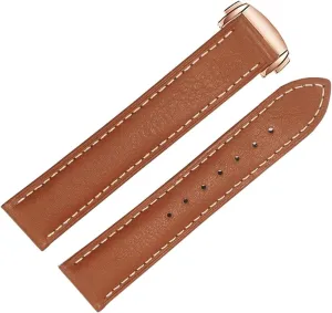 Genuine Leather Watchband For Omega 300/150 Watch Strap With Folding Buckle Accessories Wrist Band
