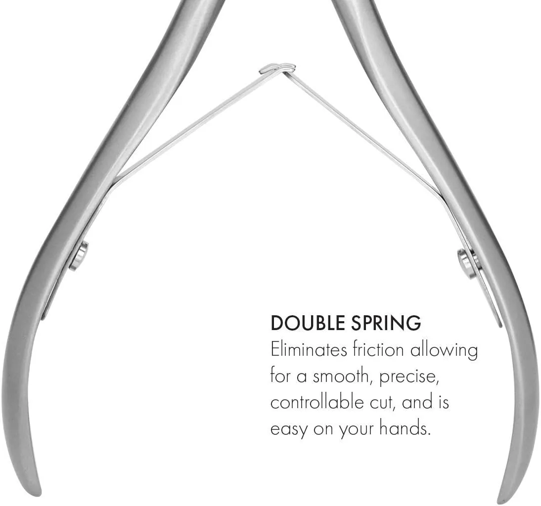 GERMANIKURE Tower Point Cuticle Trimmer - 1/4 Quarter Jaw Nipper - Ethically Made in Germany - Sharp FINOX Stainless Steel Professional Cuticle Remover in Leather Case – Manicure Tool, r143, 3mm
