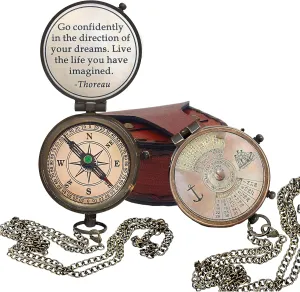 Go Confidently Compass with Antique Calender Son Graduation Gift, Cool High School Graduation Gifts for Him, Best Graduation Gifts for Guys, College Graduation Gift,