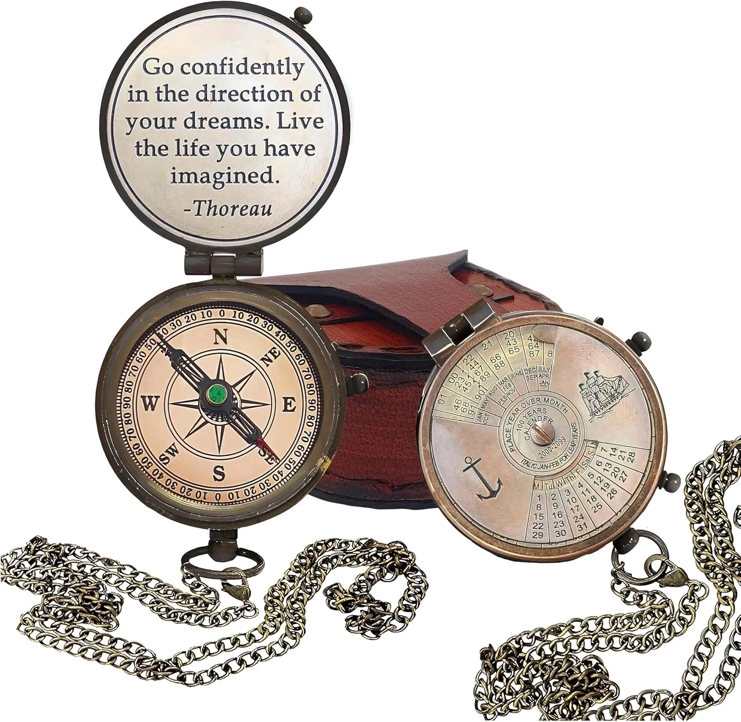 Go Confidently Compass with Antique Calender Son Graduation Gift, Cool High School Graduation Gifts for Him, Best Graduation Gifts for Guys, College Graduation Gift,