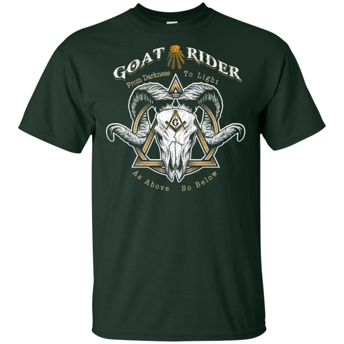 Goat Rider Masonic Ram Skull Freemason Square & Compass Symbol