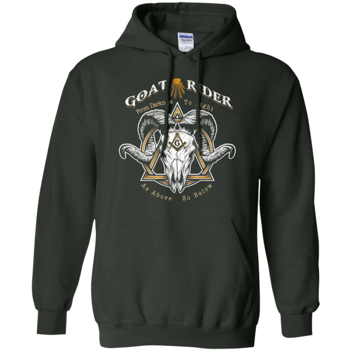 Goat Rider Masonic Ram Skull Freemason Square & Compass Symbol