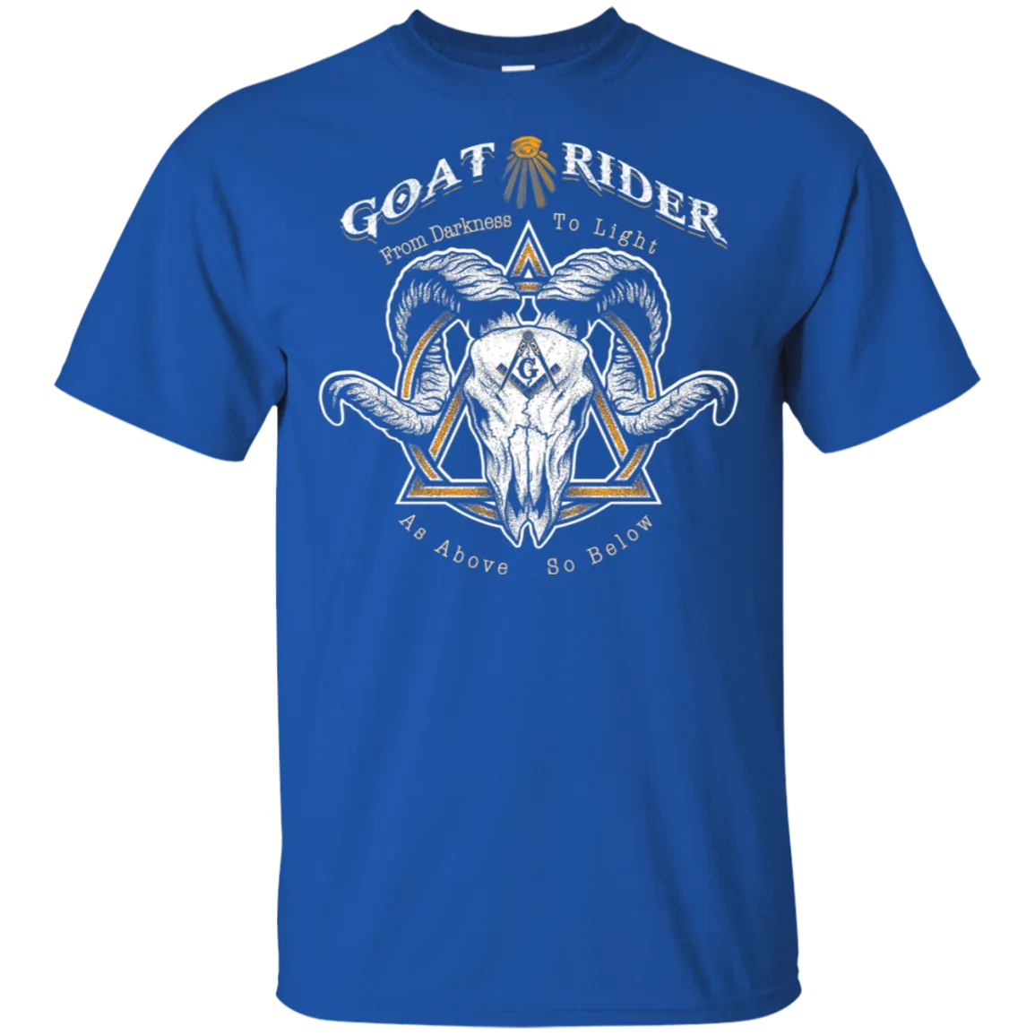 Goat Rider Masonic Ram Skull Freemason Square & Compass Symbol