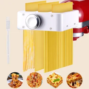 Gomen 3-in-1 Pasta Maker Attachment for KitchenAid Stand Mixers | Stainless Steel Pasta Roller, Spaghetti/Fettuccine Cutter for KitchenAid Mixer Accessories & Pasta Press​