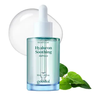 GOODAL Heartleaf Hyaluron Soothing Ampoule, Hydration Facial Serum for Glowy Skin, Lightweight Serum, Korean Skincare, K Beauty Ampoule - 50ml,1.69 Fl oz