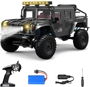 GoolRC 1/12 RC Crawler, 2.4GHz RC Truck 4WD All Terrain Off-Road Racing Vehicles with led Light, Waterproof RC Rock Crawler Car Hobby Grade Toys for Adults (Black)