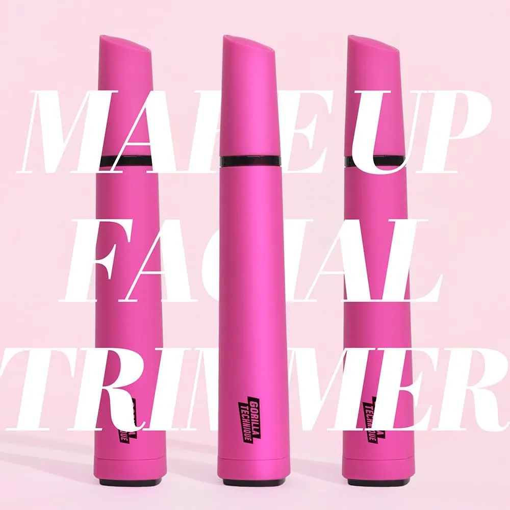 Gorilla Technique Facial Hair Trimmer for Women, Electric Peach Fuzz Remover, Precise Face Razor for Upper Lip Eyebrow Eyebrow Chin Forehead, Travel Friendly, Makeup Prep Tool, Dermaplaning, 2 Heads