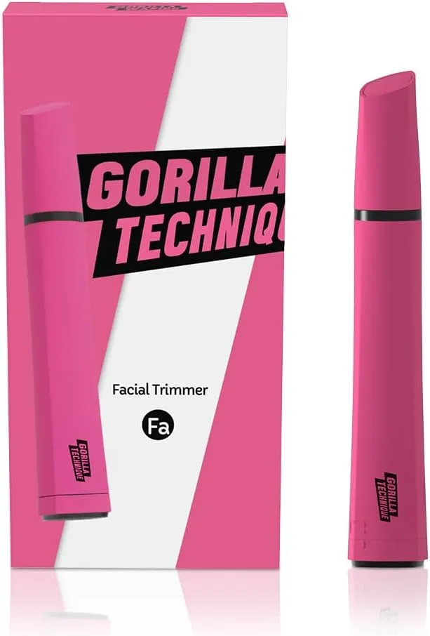Gorilla Technique Facial Hair Trimmer for Women, Electric Peach Fuzz Remover, Precise Face Razor for Upper Lip Eyebrow Eyebrow Chin Forehead, Travel Friendly, Makeup Prep Tool, Dermaplaning, 2 Heads