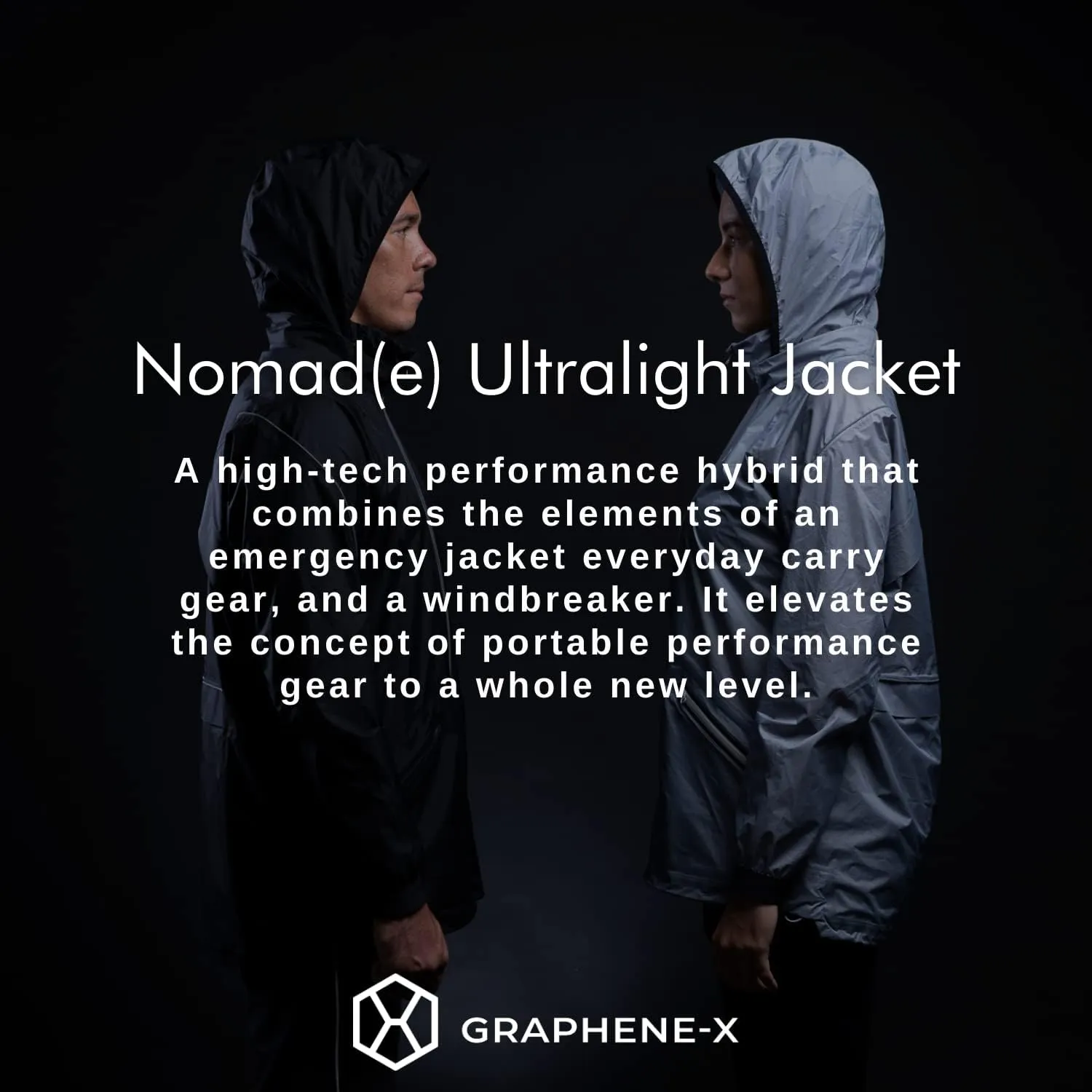 GRAPHENE-X Nomad(e) Ultralight Jacket | Abrasion-Resistant & Waterproof | Breathable Windproof Graphene Membrane Protection