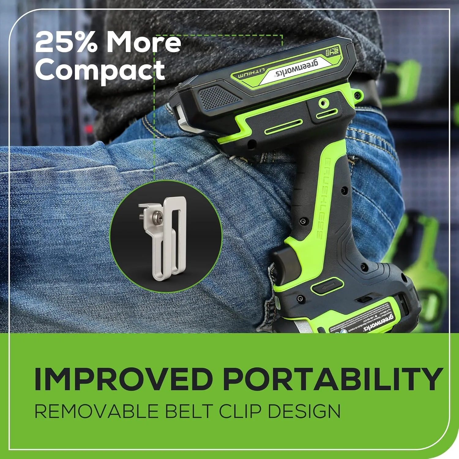 Greenworks 24V Brushless 1950 in./lbs Impact Driver, 1/4-inch Hex Variable Speed, Tool Only