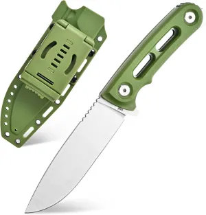 GTK4 Fixed Blade Knife AUS-8 Steel Blade Nylon Fiberglass Handle Full Tang EDC Tool Knifes for Outdoor Camping Survival Adventure(green)