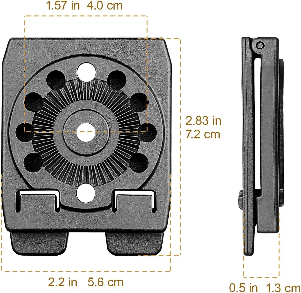 GUN & FLOWER MOLLE Adapter for Holsters & Mag Pouches – Compact Gearwheel Design, Heavy-Duty Tactical Mount – Fits Belts, Vests, Backpacks – Multiple Pack Options 1/2/4