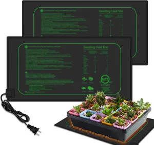 GYTF 21W Seedling Heat Mat for Seed Starting, 10" x 20.75" Waterproof Heating Pad for Indoor Plants Germination Hydroponic, MET Standard - 2 Pack