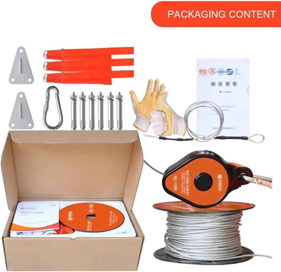 GZHERVICES High Rise Escape Descent Device, 2-33 Floor Fire Escaper, Safety Descent Rope System, Home Fire Safety Rope, Building Escape Evacuation Kit(10m/32.8ft)