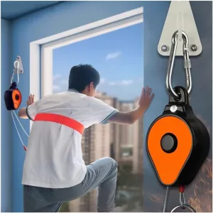 GZHERVICES High Rise Escape Descent Device, 2-33 Floor Fire Escaper, Safety Descent Rope System, Home Fire Safety Rope, Building Escape Evacuation Kit(10m/32.8ft)