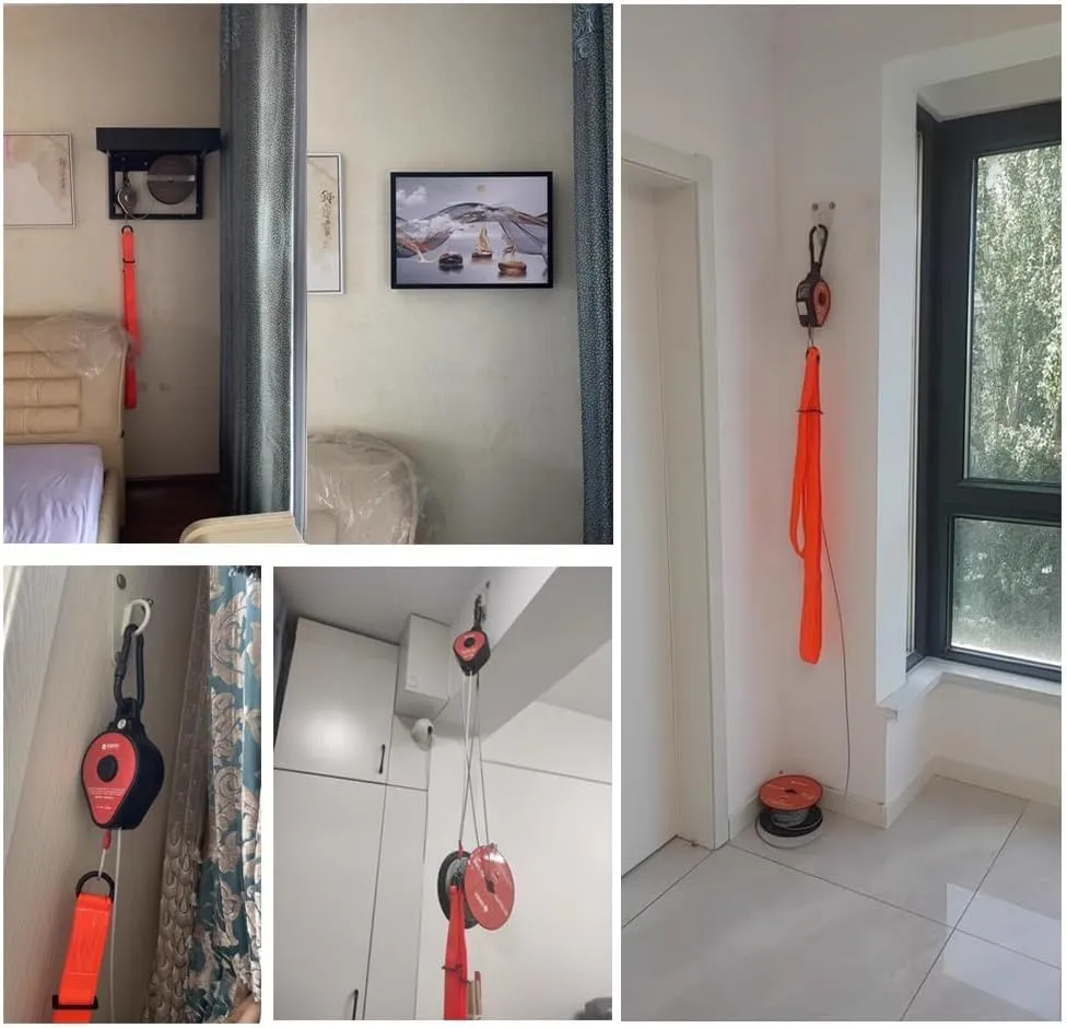GZHERVICES High Rise Escape Descent Device, 2-33 Floor Fire Escaper, Safety Descent Rope System, Home Fire Safety Rope, Building Escape Evacuation Kit(10m/32.8ft)