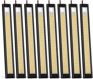 GZV 12V LED Light Strip, Enclosed Trailer Light, 12 Volt Lights, 12v LED Strip for RV Interior, Strip Lights for Trailer, Cargo, Truck, Van, Shed, RV(8Pack, 4000K, Black)