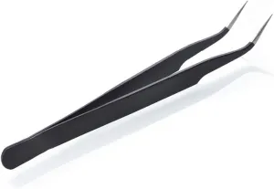 Hair Removal Tweezers Antistatic Tweezers Precision Stainless Steel Non-Magnetic Curved Tips Tweezer Handicraft Tool for Eyelash Watch Repair.