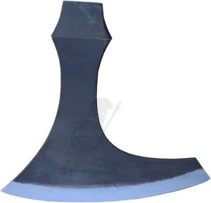 Hand Forged Medieval Viking Axe Head- Camping Hatch Tamahawk Hunting Axe, Carbon Steel Throwing Axe (Black)