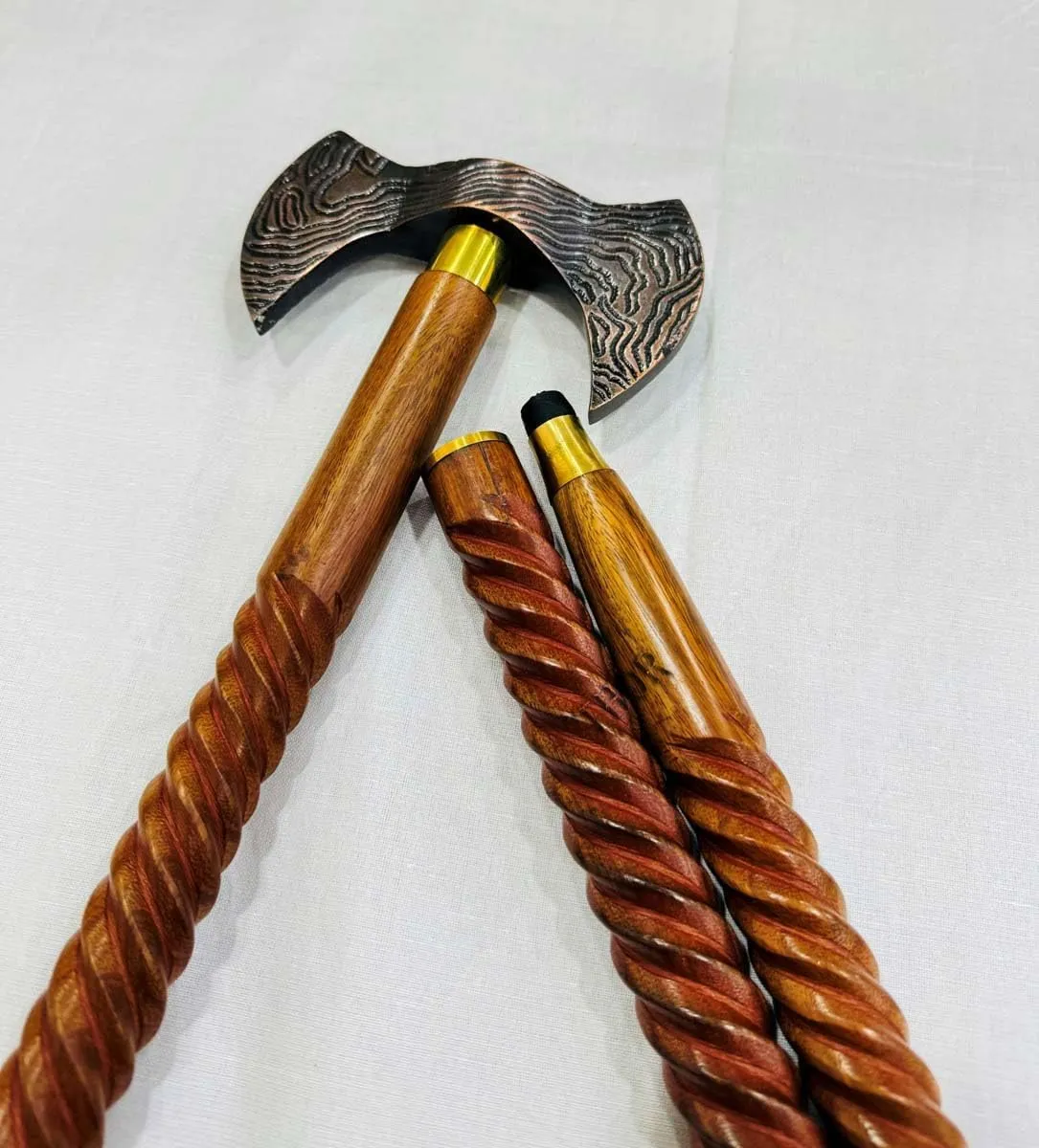Handmade Carbon Steel Double Headed Axe, Viking Axe, Ragnar Axe, Battle Axe, Gift for him