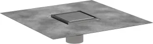 hansgrohe RainDrain Brilliance Square Tileable Shower Drain Set with Rough and Tileable Rear Cover in Brushed Stainless Steel, Stainless Steel Shower Floor Drain