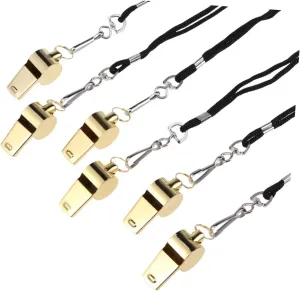 Happyyami Loud Emergency Whistles 6 Pcs Stainless Steel Survival Whistles for Camping Hiking School Training Easy to Carry