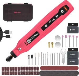 HARDELL Mini Cordless Rotary Tool, 5-Speed 3.7V Power Rotary Tool Kit with 111 Accessories, Multi-Purpose Rotary Tool for Sanding, Polishing, Drilling, Cutting Engraving DIY Crafts (Upgrade Package)