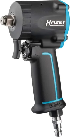 HAZET pneumatic impact wrench 9012M-1 I extra short 3.15 inches, Max. release torque: 885ft-lbs, square 0.49 inches (1/2 inch), operating pressure: 90 psi I compact design