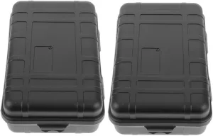 Hemoton 2pcs Box Outdoor Survival Set Camping Carrying Case Airtight Storage Container Waterproof Storage Case Outside Storage Case Shockproof Storage Case Airtight Outdoor Case Black