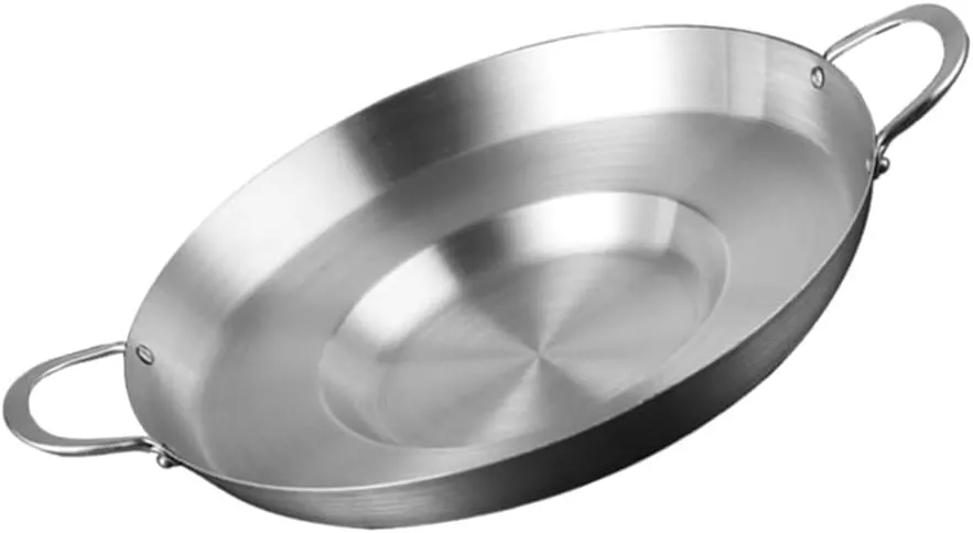 Hemoton Chicharron Deep Fry Pan Stainless Steel Wok Frying Pan Skillet Nonstick Fry Wok Cooking Wok Pan Chinese Frying Pot for Induction Cooker Gas Stove 38cm Heavy Duty Concave Comal
