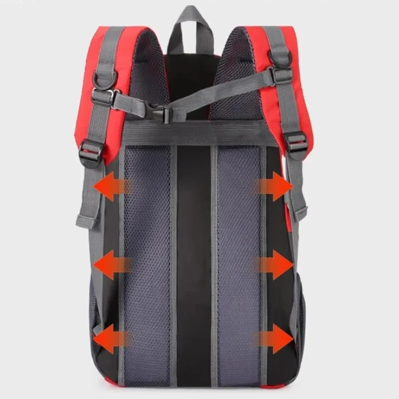 High capacity 40 Litre Mountaineering Bag Outdoor Survival Waterproof Large Capacity Travel Double Shoulder Travel Cycling (Blue)