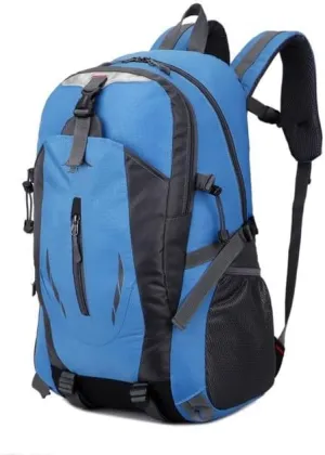 High capacity 40 Litre Mountaineering Bag Outdoor Survival Waterproof Large Capacity Travel Double Shoulder Travel Cycling (Blue)