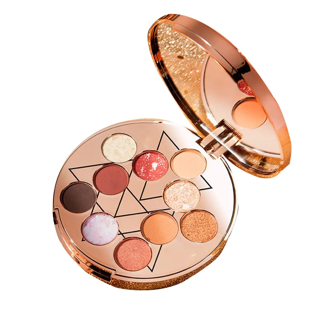 Highly Pigmented Eye Makeup Palette , 10 Colors Matte Shimmer Metallic Eyeshadow Pallet Long Lasting Blendable Natural Colors Waterproof Make Up Eye Shadows Cosmetics Gift Kit-Great for Travel