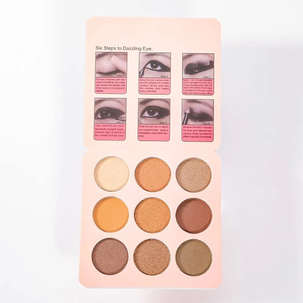 Highly Pigmented Eyeshadow Palette , 9 Colors Matte Shimmer Glitter Eyeshadow Palette Water proof Blendable Long Lasting Natural Colors Make Up Eyeshadow Cosmetics Gift Kit-Great for Travel (#01)