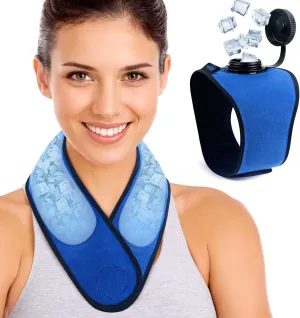 Hilph Ice Bag for Neck Cervical Injuries Reusable, Wearable & Refillable Neck Ice Pack Wrap Cold Therapy for Pain Relief, Surgery & Athletic Recovery, Hot Flashes, Office Workers, 1H Long Lasting