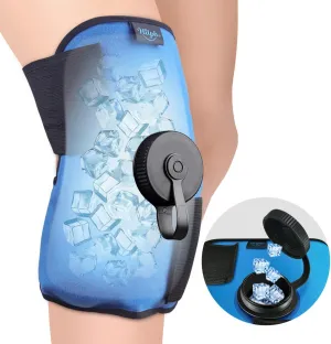 Hilph Refillable Ice Bag Wrap with 2 Straps for Knee Injuries, Long-Lasting Coldness & Portable Ice Pack for Knee Sprain & Strain, Patellar Tendonitis, Sport Injuries, ACL
