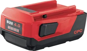 HILTI Battery Pack Rechargeable 22 Volt B22 4.0 22V - Light and Compact High-Power 22V 4.0 Ah Li-ion Battery, Power Tool Battery for Maximum Working Convenience