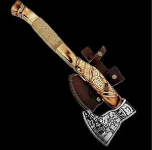 HKT002 Handmade Ragnar Lothbrok Hunting Axe with Leather Sheath Best Gift for Men
