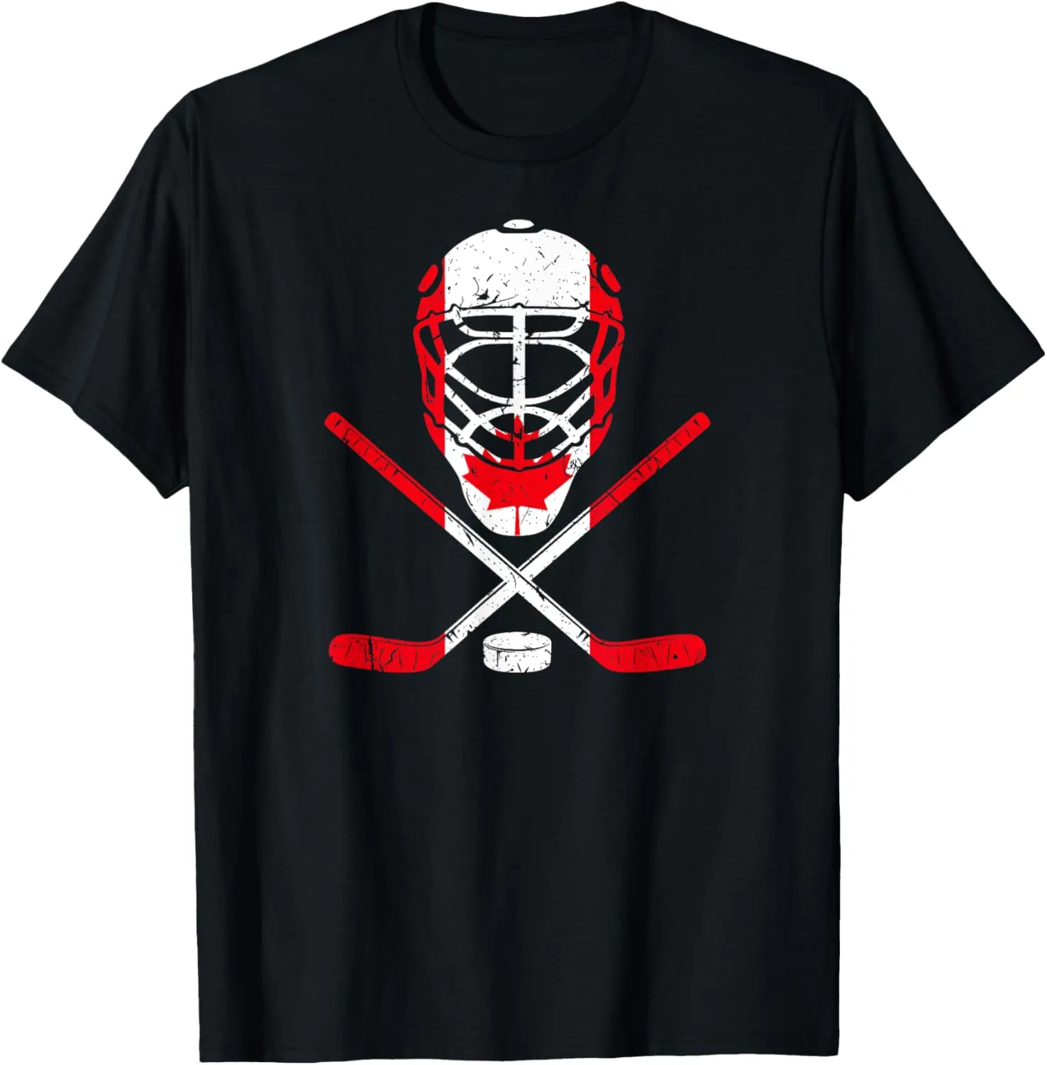 Hockey Equipment Canadian Flag Ice Hockey T-Shirt