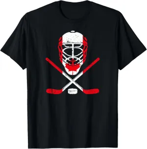 Hockey Equipment Canadian Flag Ice Hockey T-Shirt