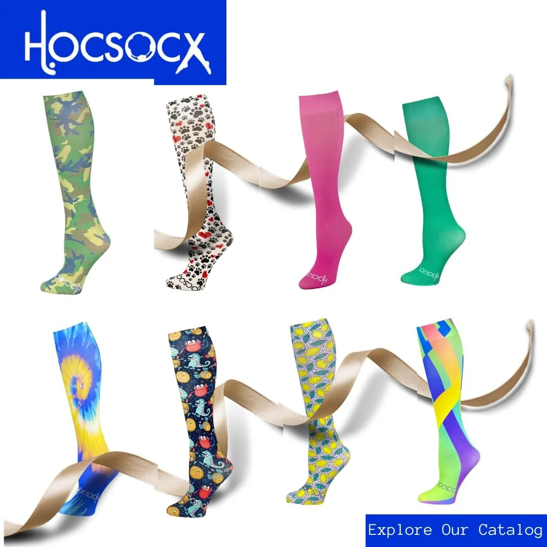 Hocsocx Bananas Socks Performance Liner Moisture-Wicking Protection for Field Hockey, Ice Hockey, and Soccer