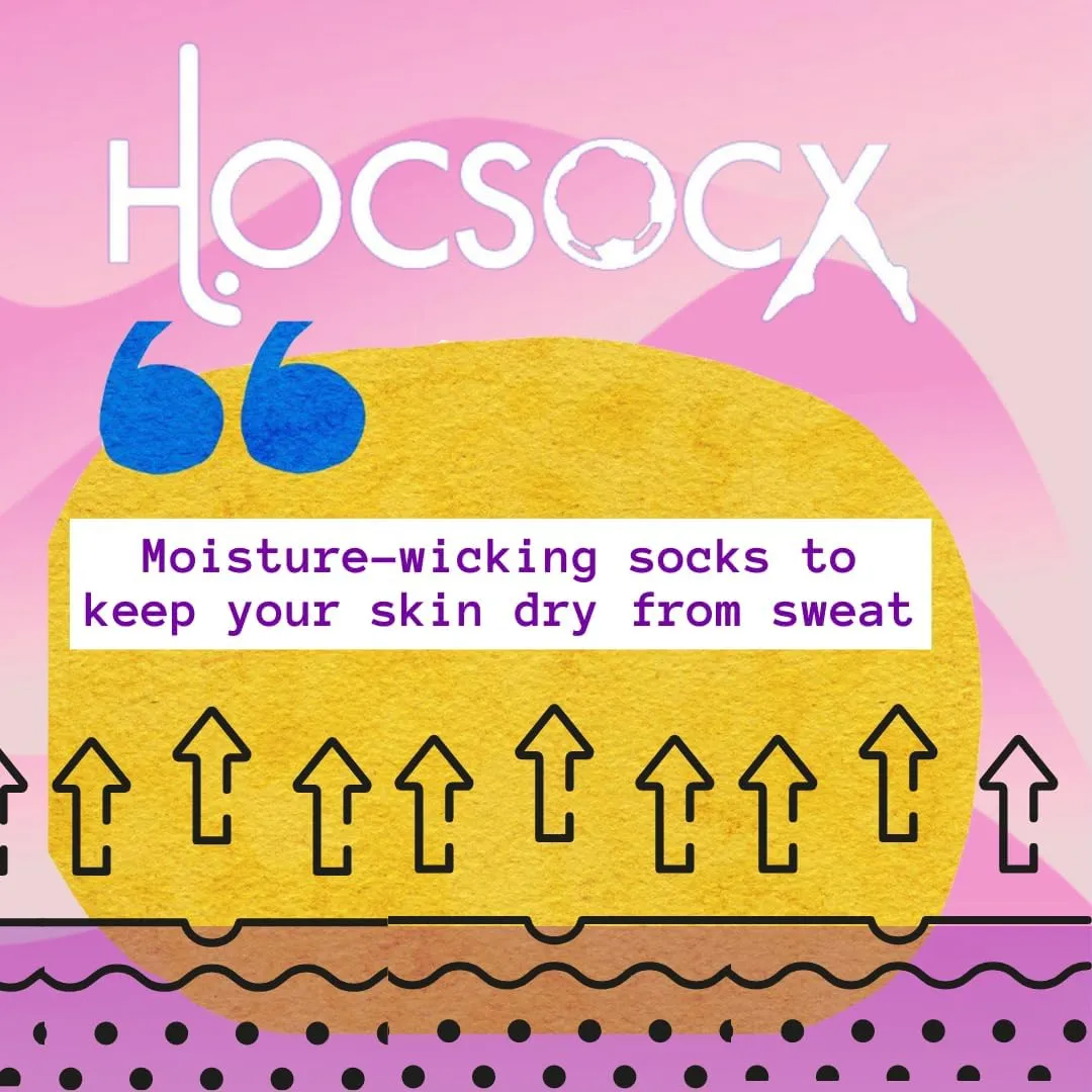 Hocsocx Bananas Socks Performance Liner Moisture-Wicking Protection for Field Hockey, Ice Hockey, and Soccer