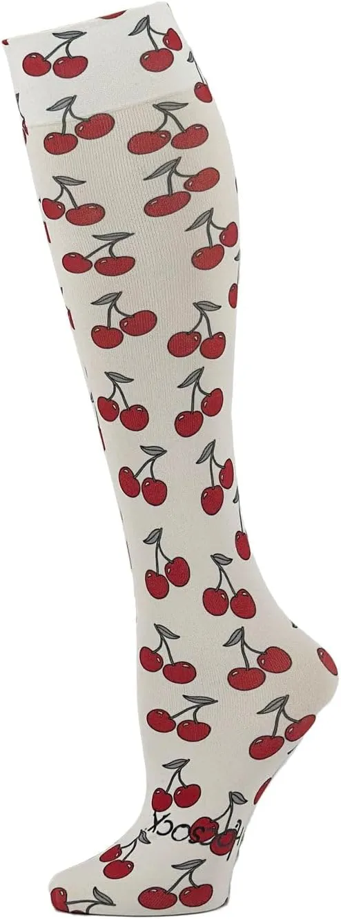Hocsocx Cherry Oh! Socks Performance Liner Moisture-Wicking Protection for Field Hockey, Ice Hockey, and Soccer