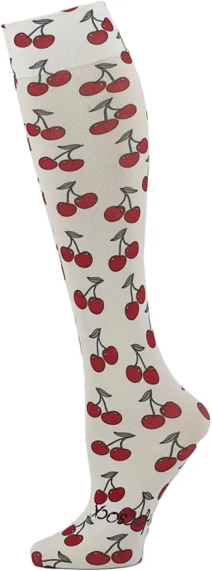 Hocsocx Cherry Oh! Socks Performance Liner Moisture-Wicking Protection for Field Hockey, Ice Hockey, and Soccer