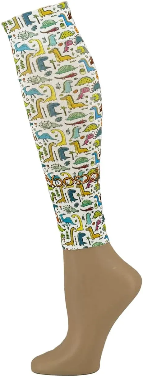 Hocsocx Dinosaurs 13" One Size Leg (Arm) Liner Sleeves Breathable Moisture-Wicking Protection for Field Hockey, Ice Hockey, Lacrosse, and Soccer