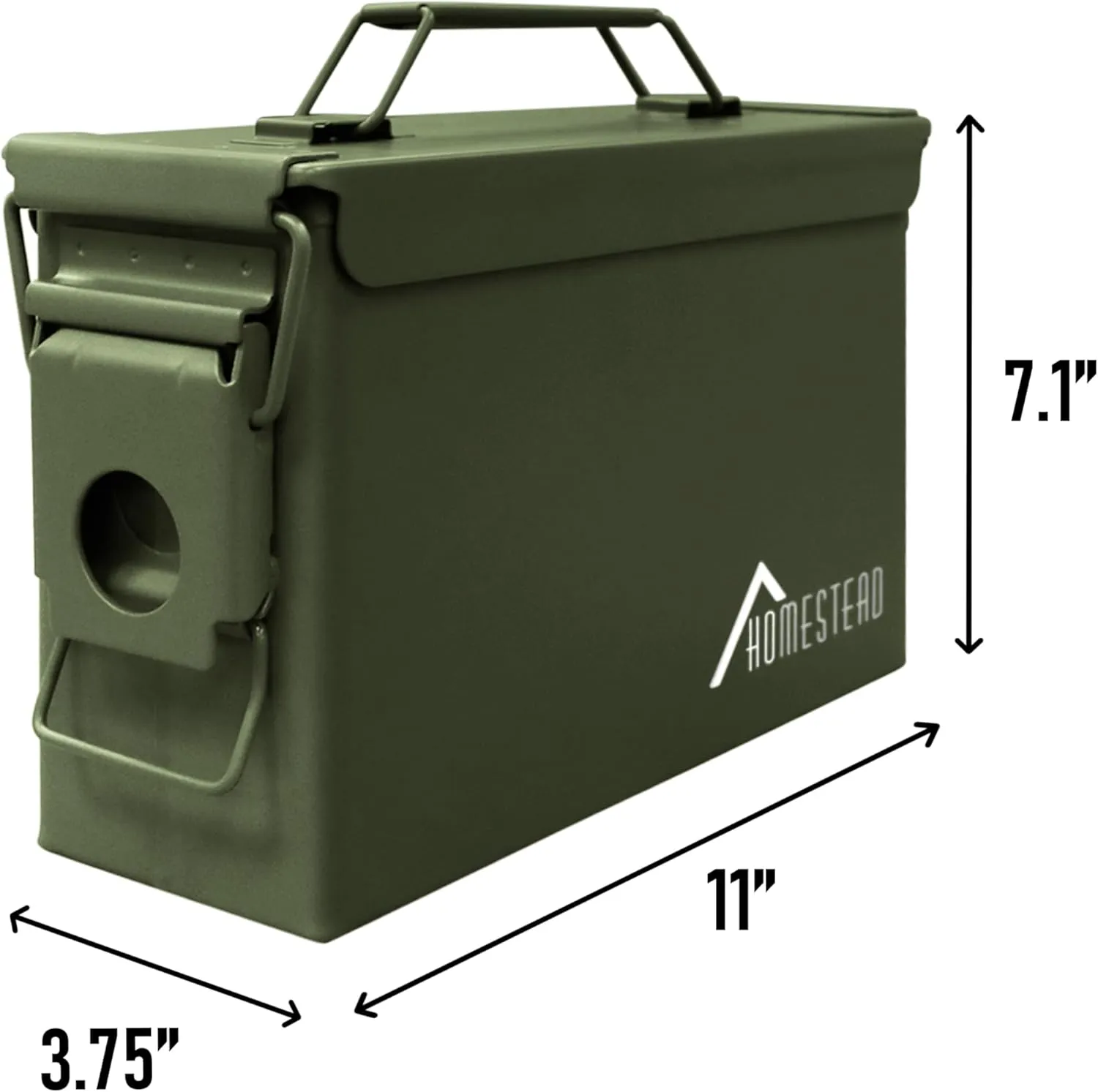 HOMESTEAD 30 Cal Metal Ammo Cans – 4-Pack M19A1 Military Steel Storage Boxes, Airtight & Water-Resistant Containers for Ammunition or Tools, Green Color